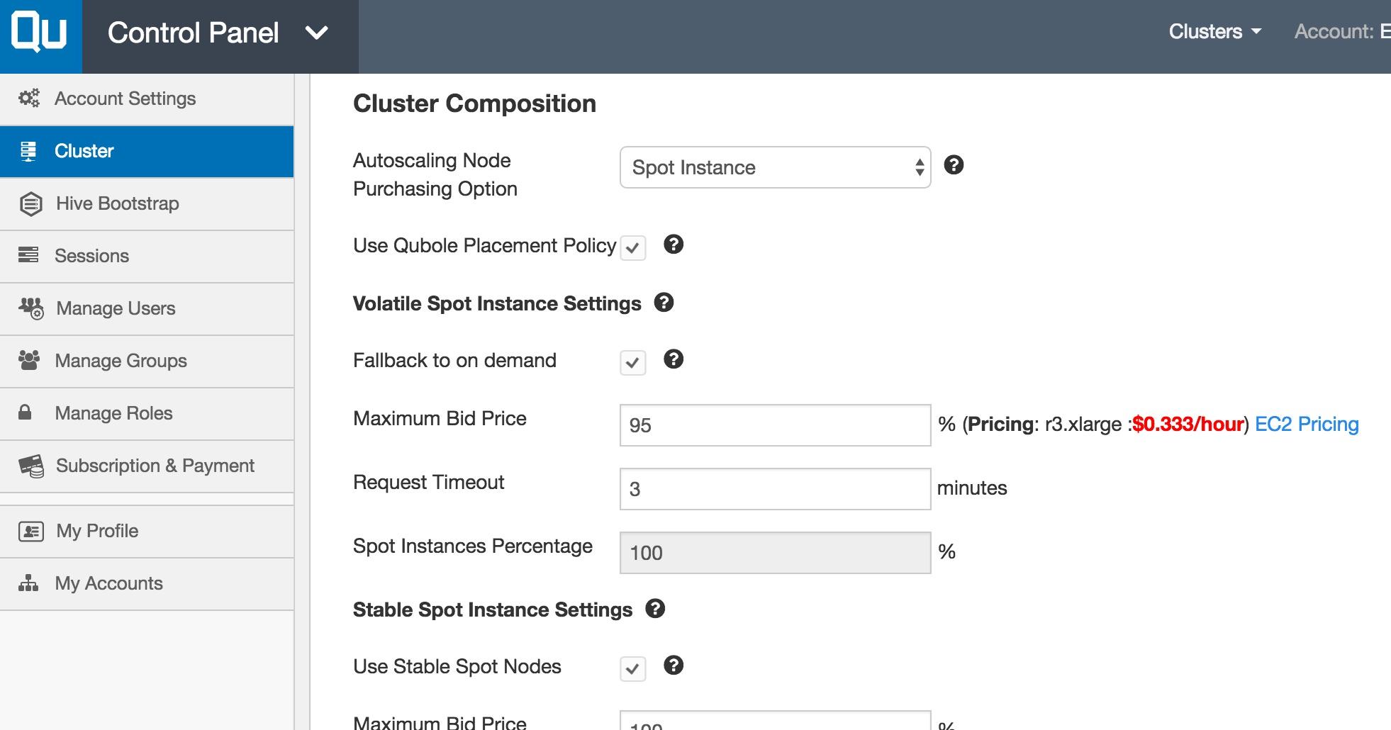 Qubole_ControlPanel