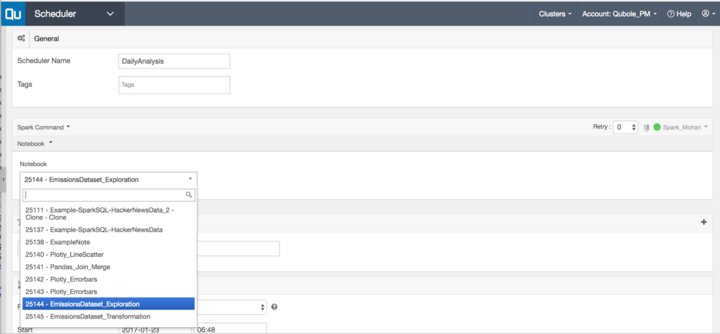 Scheduling Notebooks in Qubole: Part 1 | Qubole